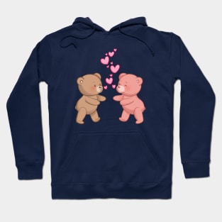 Cute Bears in Love Going to Kiss and Hug Hoodie